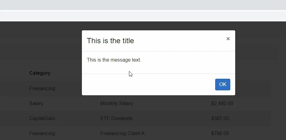 Blazor App: Static Modal Dialog
