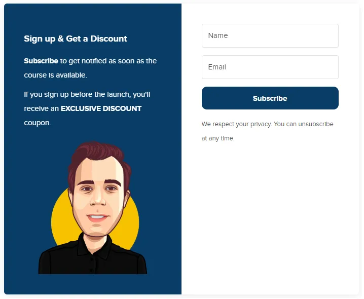 Blazor Course Sign-Up Form