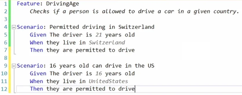 Feature File with a second scenario