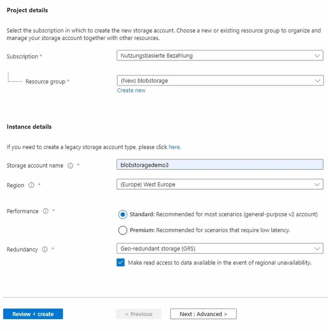 How To Create a Storage Account