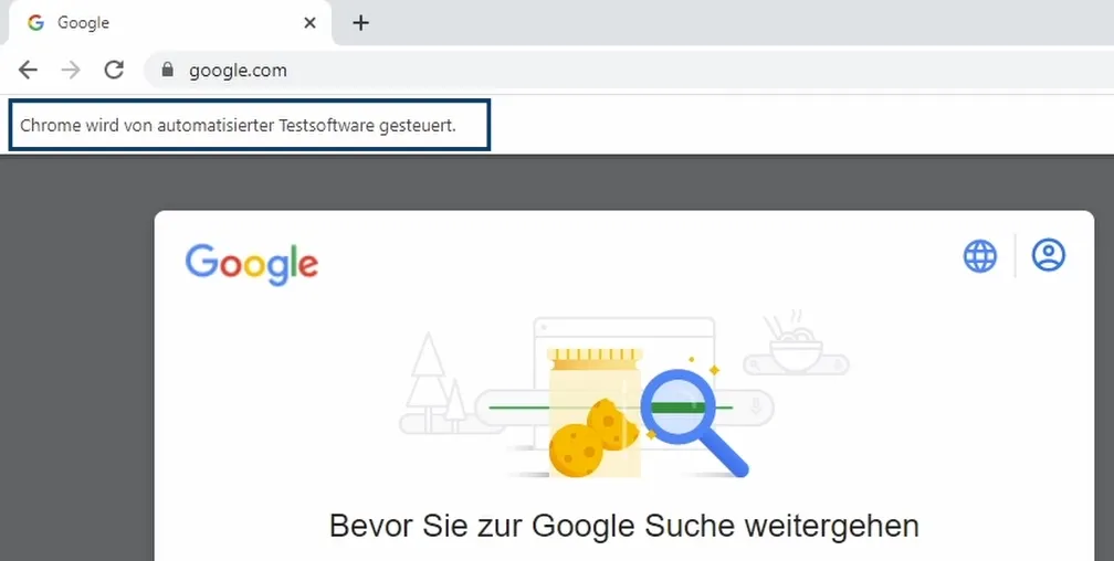Google Chrome automated using Selenium