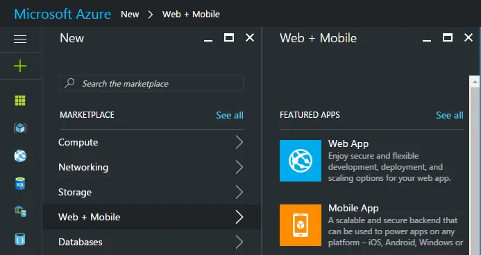 Create a new Web App